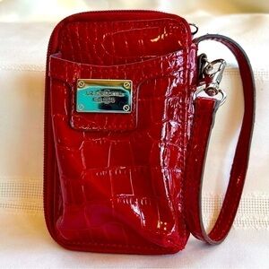 Liz Claiborne Red Croc Mini Wallet Wristlet‎ EUC $5 ADD ON with $15+ Bundle